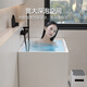 OKALEN bathtub small apartment household imported acrylic over-the-shoulder deep soak mini independent adult square one-piece thermal insulation 1390*700*730 acrylic plate depth 650 0m