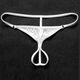 Sexy underwear can be inserted into gay men's hollow open thong men's low-waist transparent open T-pants men's underwear white X