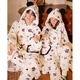 Gongdie Thermal Storage Disney Mickey Couple Pajamas for Women Winter Anti-static Flannel Pajamas Set for Men