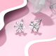 Wanfulong Snowflake Earrings Authentic pt950 Platinum Lucky Earrings Platinum Versatile Temperament High-end Earrings Birthday Gift 0.61g