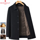 MONTAGUT Double-sided Cashmere Coat Men's Middle-aged Short Business Casual Winter Warm Lined Wool Jacket Black S 165/84A