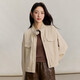 INMAN Retro Barn Style Stand Collar Short Jacket Women's 2025 Autumn Loose Fashionable Versatile Work Jacket Top Warm Apricot S