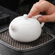 The teapot changes color when exposed to heat, mutton-fat jade changes color, purple sand ceramic tea set, high-grade special master teacup, Xi Shi pot - white single pot 210ml