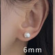Fashion high-gloss pearl earrings for women Large pearl elegant women's earrings 6mm