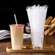 Disposable independent packaging straw transparent bent tube straight tube plastic straw milk tea drink stirring stick straight tube 5*195mm independent paper packaging 100 pieces