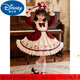 Disney Original Girls Lolita Princess Dress 25 New Children's Birthday Dress Fashionable Baby Girl Dress Autumn and Winter Burgundy 265 No Accessories 100 cm