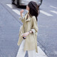 Awakening Paradise Autumn Fashion Mid-Length British Korean Style Loose Temperament Coat Jacket Windbreaker Women Khaki S