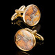 Suit cufflinks retro sheepskin map gold-plated copper cufflinks men's French shirt cuff buttons formal wear versatile purchasing agent gold 18mm
