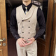 Jingchen Green Fruit Collar Vest Men's Suit Wedding Groomsmen Groomsmen Suit Vest Vest Waist Double Breasted Suit Jacket Medium Gray_Single Vest 3XL_Recommended 165Jin Jin is equal to within 0.5kg