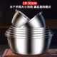 Dad Xiang's multi-purpose 316 stainless steel basin, vegetable washing basin, egg-beating and noodle thickened set basin, large reverse side, deepened, large capacity, 20cm-22cm-24cm, upgraded thickening, three-piece set