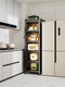 Kitchen sandwich rack floor-standing removable storage cabinet integrated wall-mounted microwave oven bowl, chopsticks and seasoning storage cabinet charcoal gray three-layer length 40 width 35 height 80 door-to-door delivery + free universal delivery