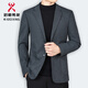 Jinba Wool Suit 2025 Autumn and Winter Men's Business Casual Middle-aged Versatile Wool Single Suit Jacket Blue Gray Stripes L 175/92A