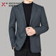 K-Boxing Men's Suit Jacket Business Suit-Sense Workplace Top Men's Casual Warm Wool Wool Single Suit Gray Twill 2862 M 170/88A