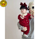 G.duck little yellow duck full moon baby clothes autumn and winter new onesie plus velvet bag fart clothing baby winter clothing 100-day dress guarantee red velvet onesie 59cm