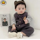 G.duck little yellow duck Korean style baby clothes suit spring and autumn new fashionable baby overalls long sleeve male and female baby spring gray rice woolen wide shoulder suit 80cm