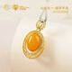 Potala Palace Beeswax Pendant Necklace High-end Niche Egg Faced Amber Sweater Chain Neck Accessories Women's Birthday Gift Beeswax Pendant