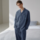 Fenton couple pajamas women's new pure cotton spring and autumn long-sleeved lapel cardigan simple large size young men's home wear suit