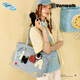 VANWALK Pingu New Girls Large Capacity Denim Handheld Tote Bag Daily Outing Shoulder Bucket Bag Denim Blue