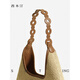 Ximuting rush 2025 new woven tote bag women's autumn hobo bag niche fashion single shoulder crossbody bag deep black