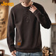 Jeep (JEEP) Men's Sweater Spring and Autumn Trendy Brand Knitted Tops 2024 Winter Casual Henley Collar Bottoming Shirt for Men 2319 Classic Coffee Jeep Official S _ 70-89Jin Jin is equal to 0.5 kg