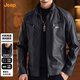 JEEP leather jacket men's spring and autumn windproof wear-resistant trendy loose casual lapel functional leather jacket men 2025 new style