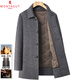 MONTAGUT double-sided cashmere coat men's medium-length lapel winter warm woolen middle-aged casual dad coat gray S 165/84A