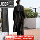 JEEP SPIRIT 2025 Spring and Autumn New Dark Style Design Premium Coat Trendy Long Windbreaker German Jacket Men Black XL