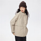Giordano Windproof Jacket Women's Autumn and Winter New Outdoor Sports Loose Zipper Waist Windbreaker Jacket 13375136 37 Oatmeal Khaki L