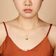 Mingzuan International 18K gold Hetian jade gourd pendant female au750 pendant necklace clavicle chain new birthday gift for girlfriend