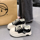 Woodpecker versatile platform shoes for women in autumn and winter niche thick-soled white shoes 2025 new Korean casual sports shoes for women black 37 (235mm)