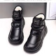Girls' velvet snow boots 2025 winter new waterproof thickened fur all-in-one children's boots large cotton shoes short boots black size 33/inner length 20.4cm