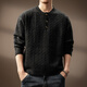 OLJ light luxury brand old money style Henry collar pullover sweater for men autumn and winter new loose twist knitted sweater jacket carbon black M suitable for 100-120Jin Jin equals 0.5 kg