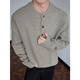 Katuchi American retro Henry collar sweater men's autumn and winter high-end loose inner bottoming sweater handsome top Khaki L