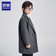 Romon children's double-sided wool coat, autumn and winter woolen woolen coat for boys and girls, mid-length Korean style coat, charcoal gray 140