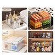 Desktop jewelry storage box cosmetics storage basket dormitory rectangular jewelry storage acrylic transparent box PET storage square box stackable 1 pack