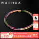 Ruohua (RUOHUA) about 2mm40cm color faceted mini tourmaline necklace women's G18K color treasure beaded necklace birthday gift