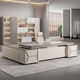Boss desk office desk, simple and modern executive desk, light luxury office furniture, aluminum alloy with Bafangcai style decoration, 2.0 meters luxury double cabinets
