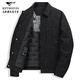 Septwolves Easy Care Down Jacket Men's Winter Warm Jacquard Lapel Thin Down Jacket Black XL