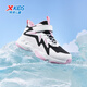 Xtep Children's Shoes Children's Velcro Velvet Sports Shoes Winter Warm Girls' Cotton Shoes Classic White/Retro Pink 36