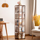 Trojan household multi-layer rotating bookshelf floor-standing modern storage rack simple storage storage rack display rack study picture book rack 360 rotation Changhong side panel-primary color five layers