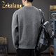 ZEKALANG American trendy brand retro wool blended men's sweater winter new thickened warm Henry collar casual sweater Khaki L _Suitable for 135-150Jin Jin equals 0.5 kg