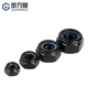Guwanji anti-loosening self-locking nut black 304 stainless steel nylon anti-slip locking hexagonal nut national standard fastener 304 black M8 10 pieces