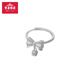Baoqing Yinlou pure silver bow lily of the valley ring silver ring high-value sterling silver jewelry for girlfriend and wife birthday gift pure silver bow lily of the valley ring about 2.21g