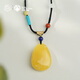 Potala Palace beeswax agate pendant turquoise 925 silver inlaid agate braided rope necklace men and women birthday gift for girlfriend beeswax agate pendant