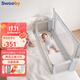 Sweeby crib-in-a-bed baby bed fence children's bed guardrail newborn breastfeeding anti-pressure coaxing bedside bed Naduo Gray丨bed-in-bed + bed guardrail丨free mosquito net