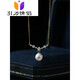 Tongxinren Seawater Sakura Pearl Pendant Gold Necklace Smiling Face Clavicle Chain Aurora Pearl + South Africa 7.5-8mm