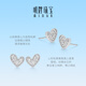 Ming Brand Jewelry Platinum Earrings Pt950 White Gold Heart Engraved Earrings BFH0146 Platinum Earrings Approximately 2.07g