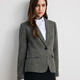 Scofield Wool 100% Women's Old Money Style Herringbone Blazer 2025 Fall New Arrival Gray M 165