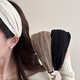 618 Girls Gift New Chiffon Wide-Brim Headband Women's Style Headband Temperament Pressed Hair Washing Hairpin Coffee Color Wide Pleated Headband