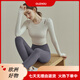 LULUUVTTOH yoga clothing suit for women 2025 new professional training Pilates fitness long-sleeved sports running top beige short-sleeved top fixed cup chest pad S